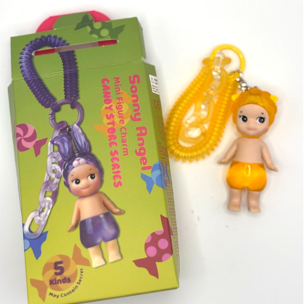 New Kewpie/Angel Collectible Mini Figure Keychain Yellow Sheep Costume, Open Bx